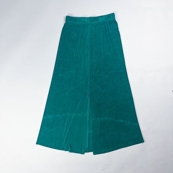 Stretch Maxi Skirt | Vintage 90's Dark Emerald Green Sexy Bodycon Long Skirt - Picture 4 of 5